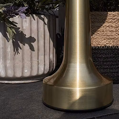 MiniSun Set of 3 Contemporary Wireless Brass Touch Table Lamps with Integrated Rechargeable LED Mood Light in Gold/Brass – 3