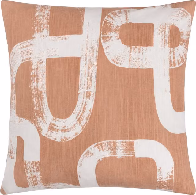 Make it a Home Tuba Abstract Square Cushion in Pink and Beige with Polyester and Feather Filling