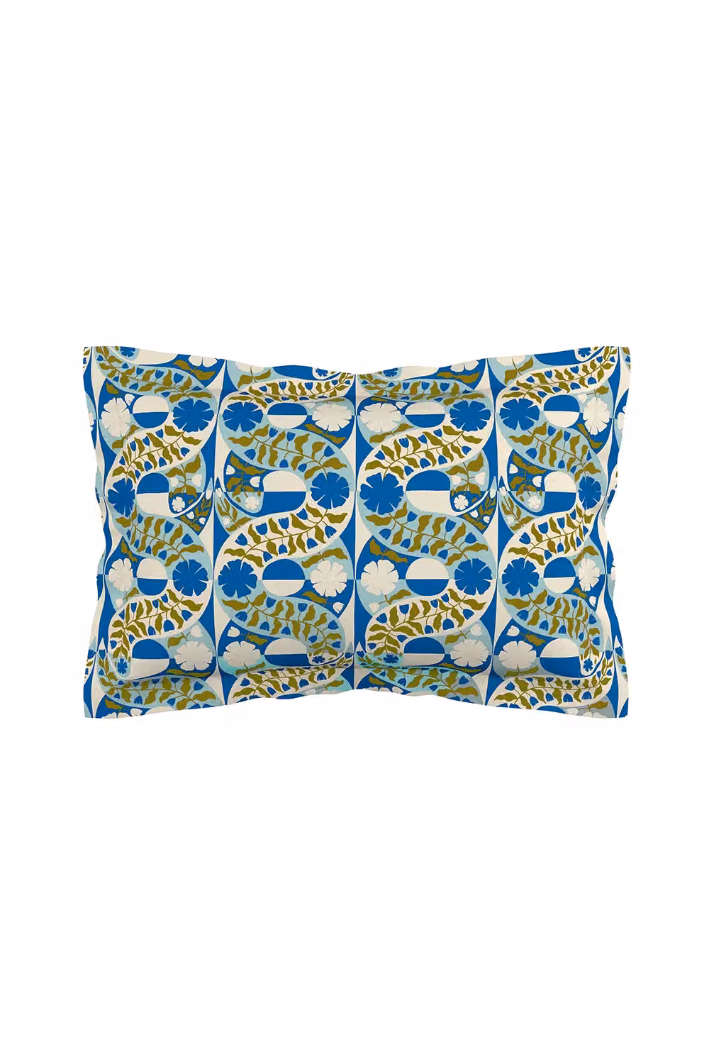 Scion Reversible Floral Cotton Duvet Cover and Pillowcase Set in Blue, White and Green, W: 90 cm, L: 200 cm – 2
