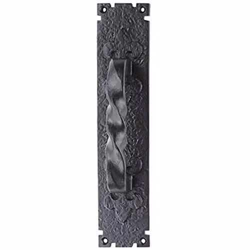 Loops Traditional Forged Twist Pull Handle in Black Antique, W: 310 mm, H: 66 mm