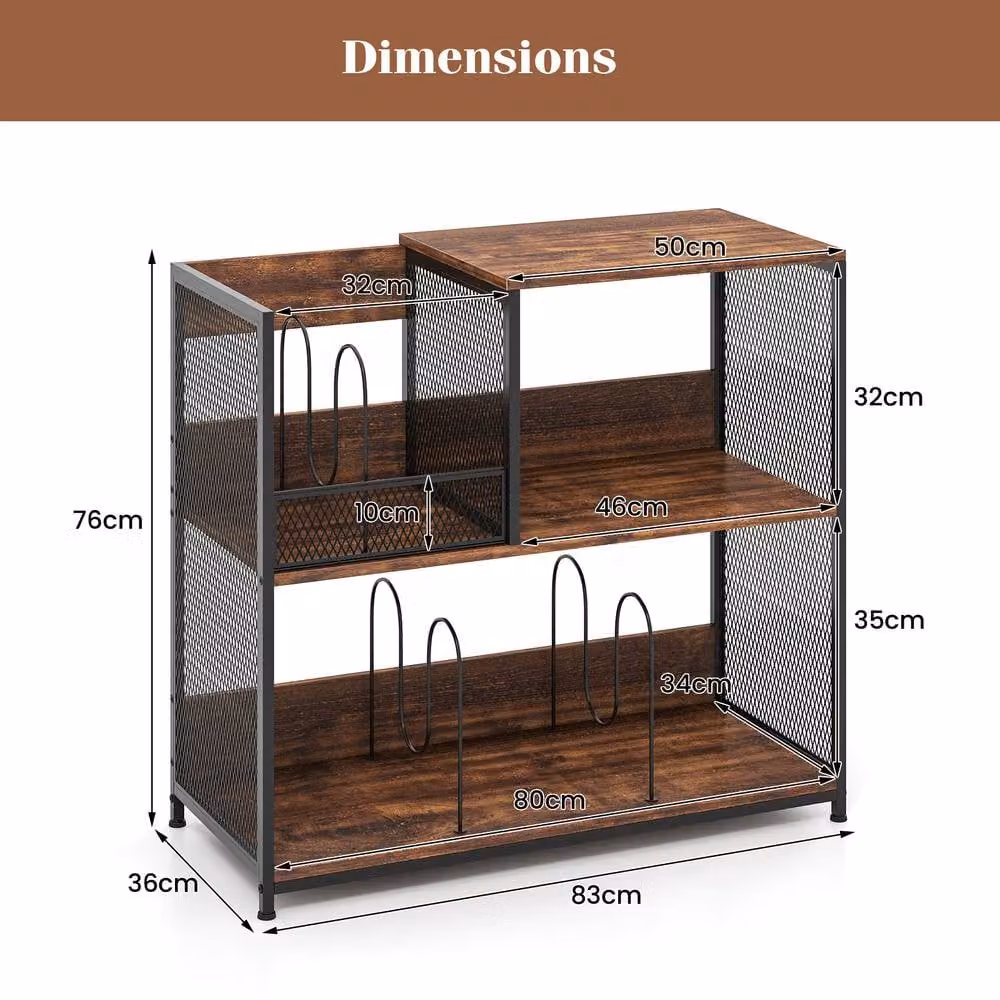 SPETLEK Vinyl Display Rack with 3 Removable Dividers in Brown – 2