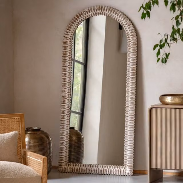 Terrys Pimlico Arch Freestanding Leaner Mirror in White Wash, W: 77 cm, H: 170 cm