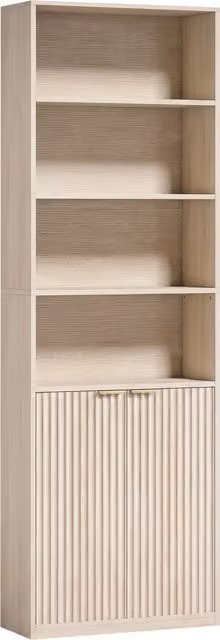 HOMCOM 6-Tier Oak Wood Effect Bookshelf with Adjustable Shelves and Anti-Tip Hardware, H 182 x W 60 x D 24 cm