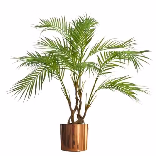Leaf Metal Planter in Gold and Bronze with Rustic Organic Finish, W/D/H: 20 x 18 x 20 cm