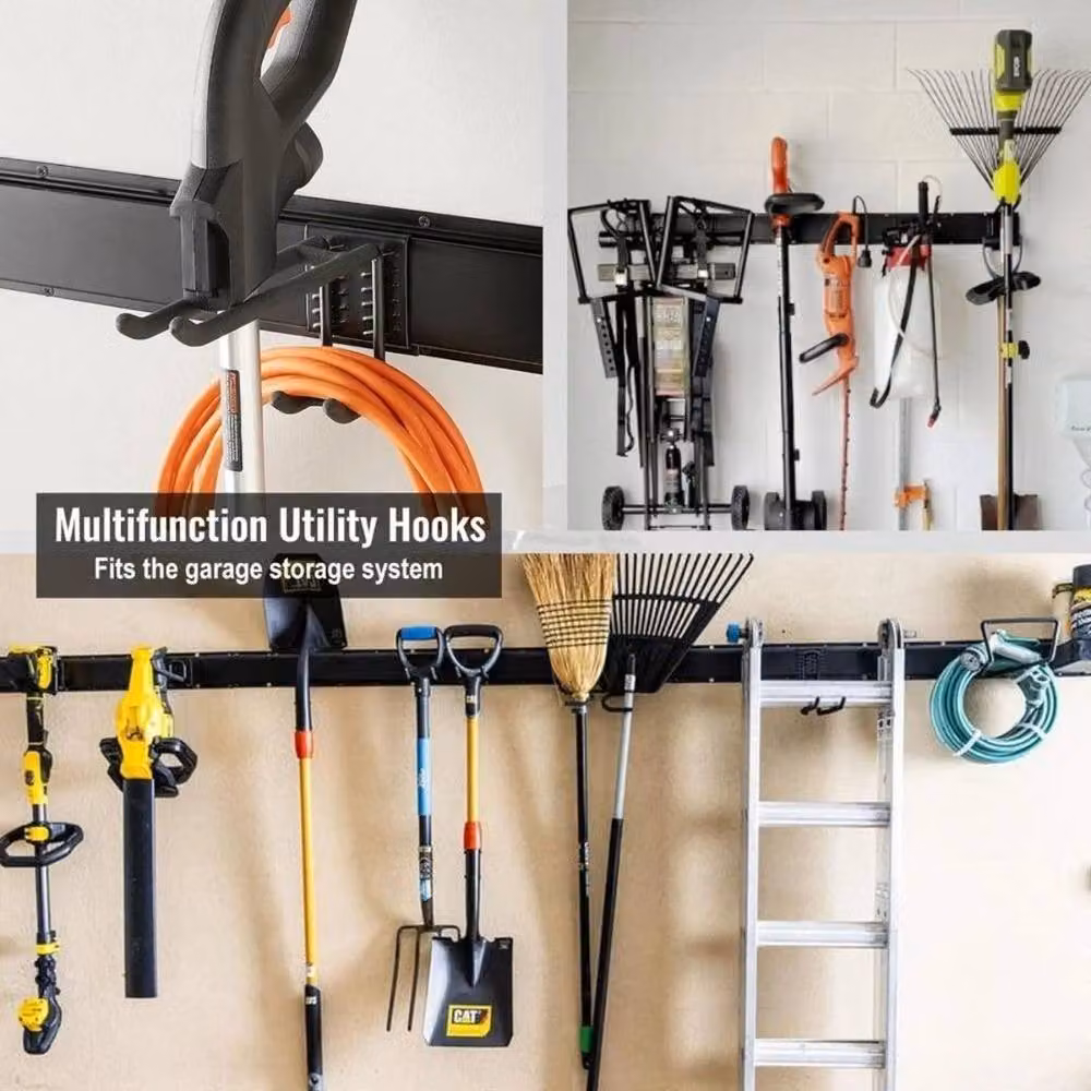 Kelvenix Heavy Duty Wall Mounted Steel Garage Tool Wall in Black, W: 1000 cm, H: 52 cm – 4