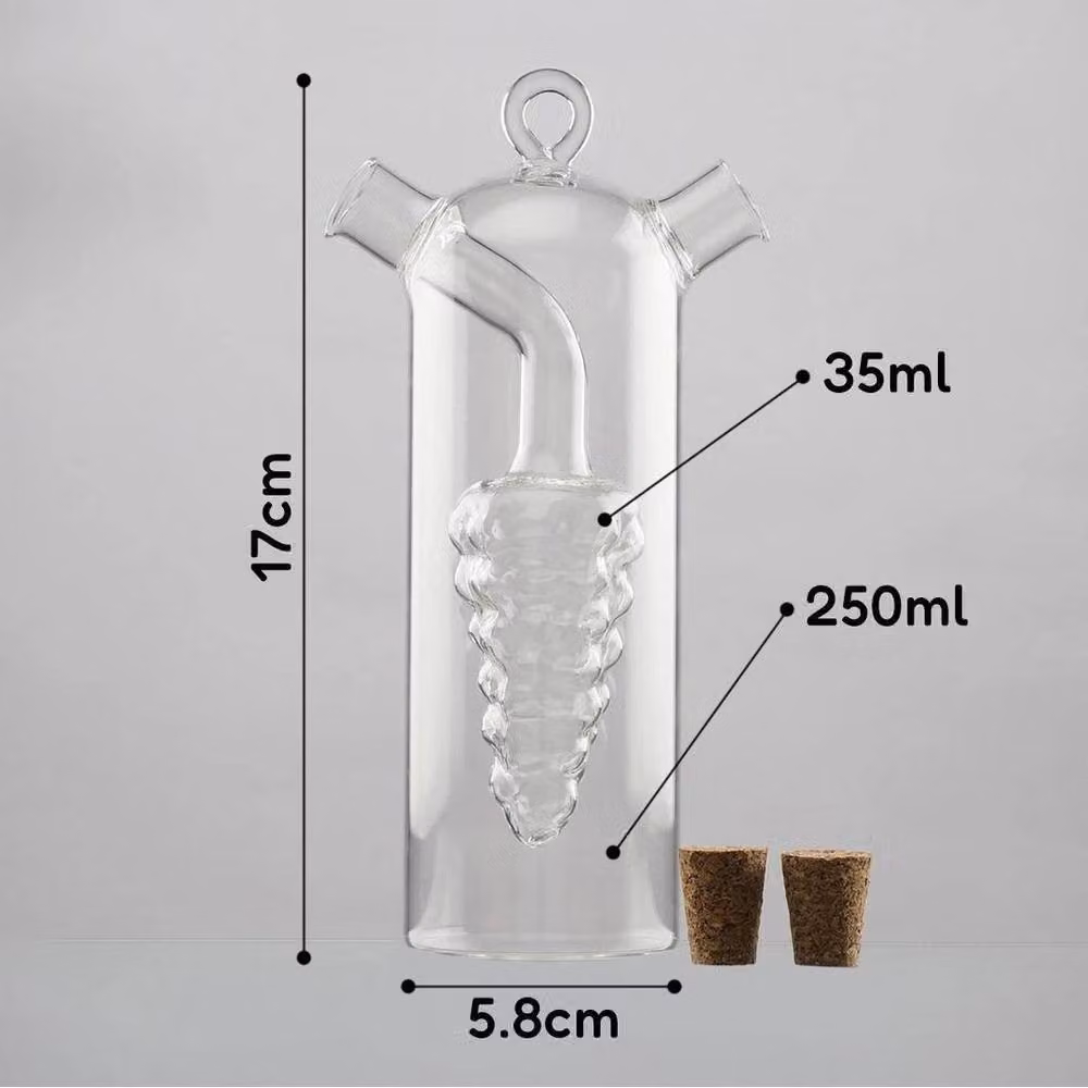 SPETLEK 2 in 1 Glass Oil and Vinegar Dispenser in Clear – 2