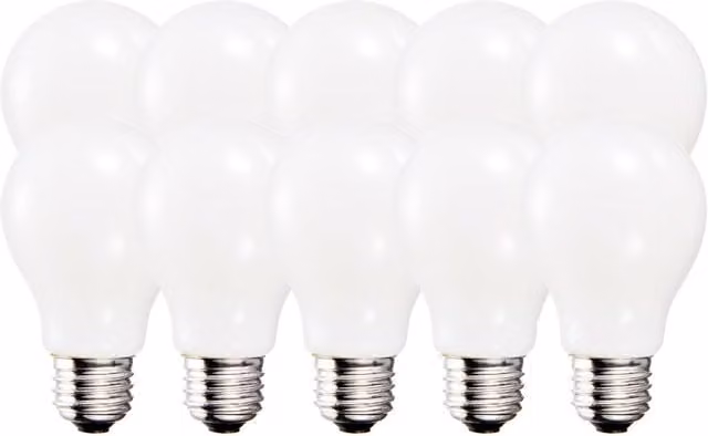 Harper Living 8.5W A60 E27 LED Bulb, Pack of 10, Dimmable, Cool White, Transparent