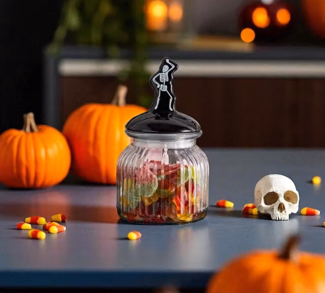 Garden Greatness Spooky Skeleton Candy Sweet Jar in Black