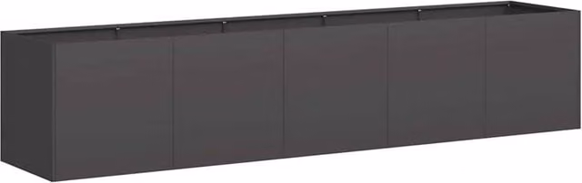 Berkfield Home Black Steel Planter Tub W/D/H: 200 x 40 x 40 cm – 1
