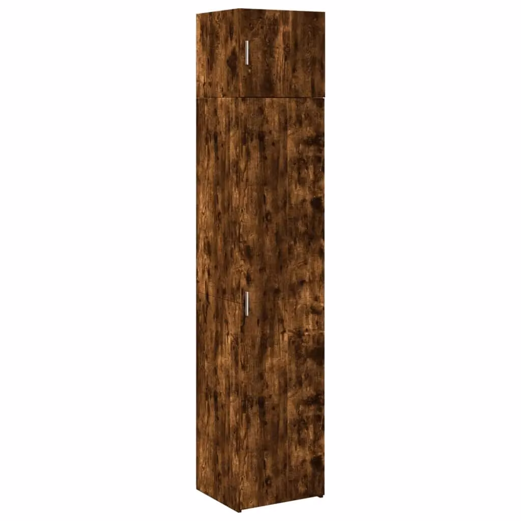 Berkfield Home Slim Freestanding Storage Cabinet in Smoked Oak Brown, W/D/H: 45 x 42.5 x 225 cm