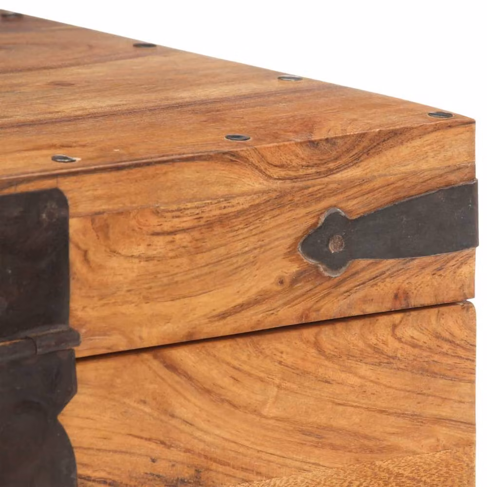 Berkfield Home Solid Acacia Wood Chest in Brown, W/D/H: 40 x 40 x 40 cm – 2