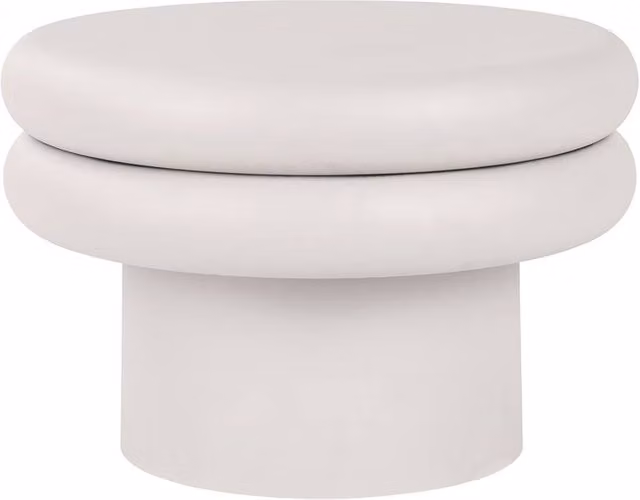 Libra Interiors Palais Round Coffee Table in Beige/White, W/D/H: 56 x 56 x 36 cm