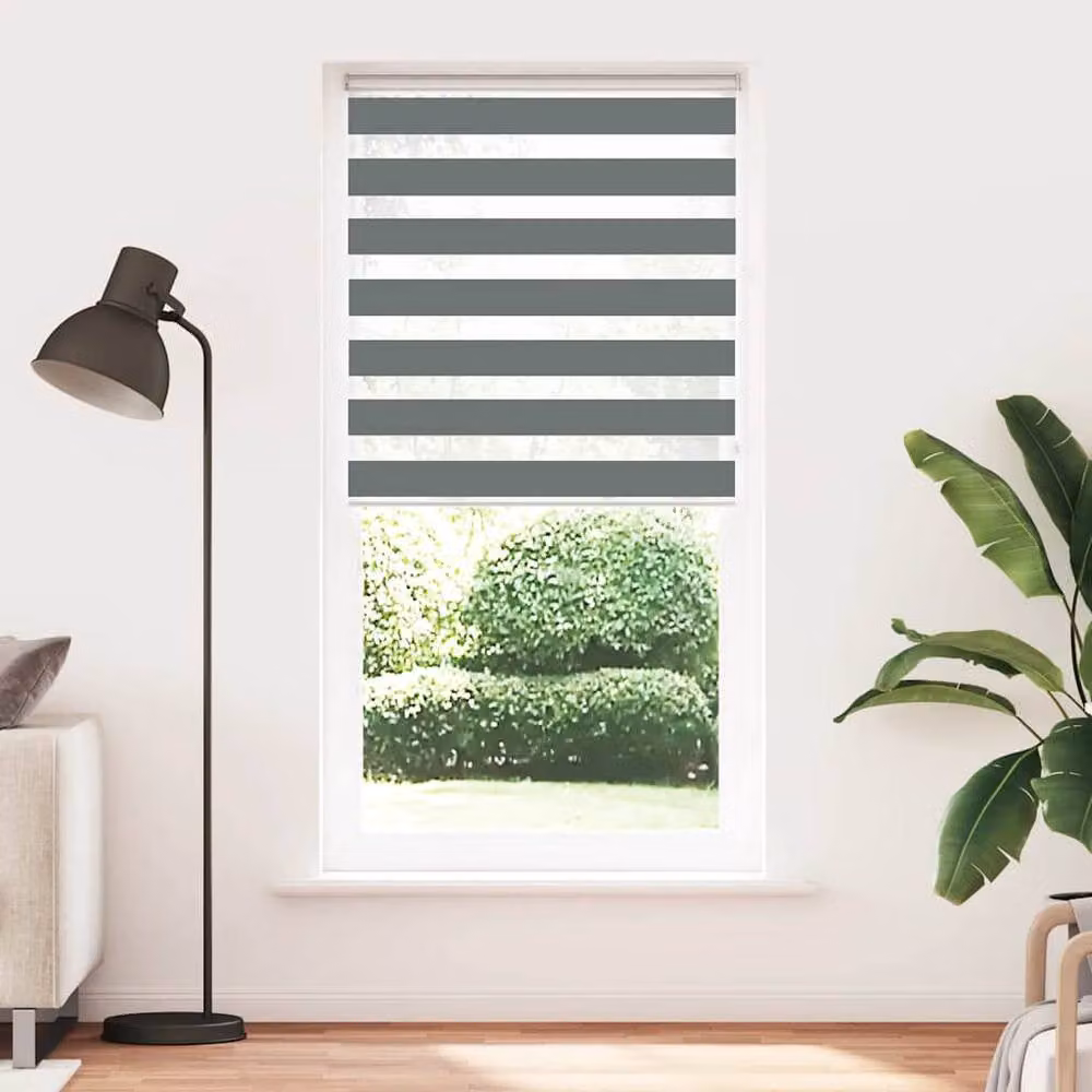 Berkfield Home Elegant Zebra Blind in Dark Grey, W: 105 cm, H: 200 cm – 3