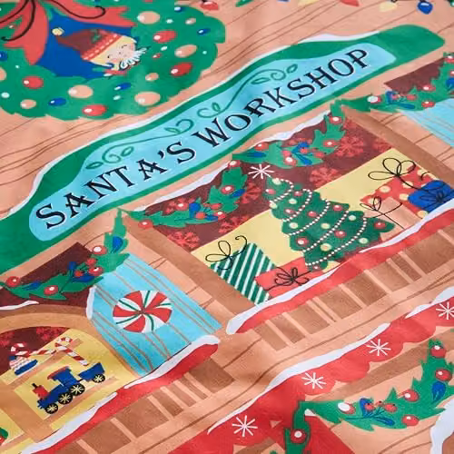 Catherine Lansfield Christmas Santa's Workshop Reversible Double Duvet Cover and Pillowcase Set, Navy Blue and Multicolour, W/H: 200 x 200 cm, Pillowcases: 50 x 75 cm – 3