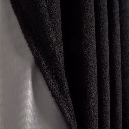 OHS Blackout Boucle Eyelet Curtains in Black, Thermal Insulating, Width: 167 cm, Drop: 228 cm – 4