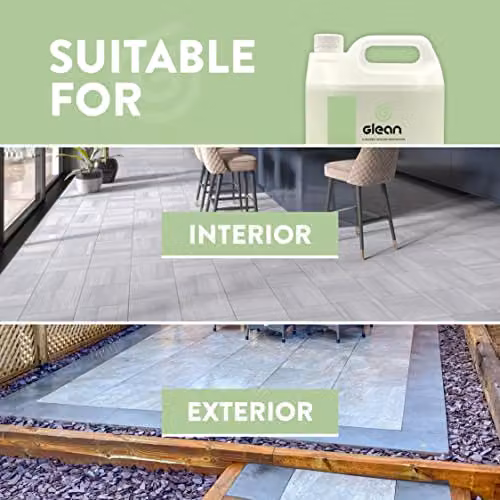 GLEAN Patio Stain Stop Sealer, Water Based Impregnating Sealer for Natural Stone Patios and Flooring, Transparent, 5 l – 2