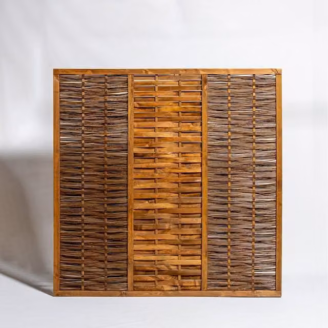 Primrose Brown Woven Willow Hurdle Fence Panel, W/H: 182 x 182 cm