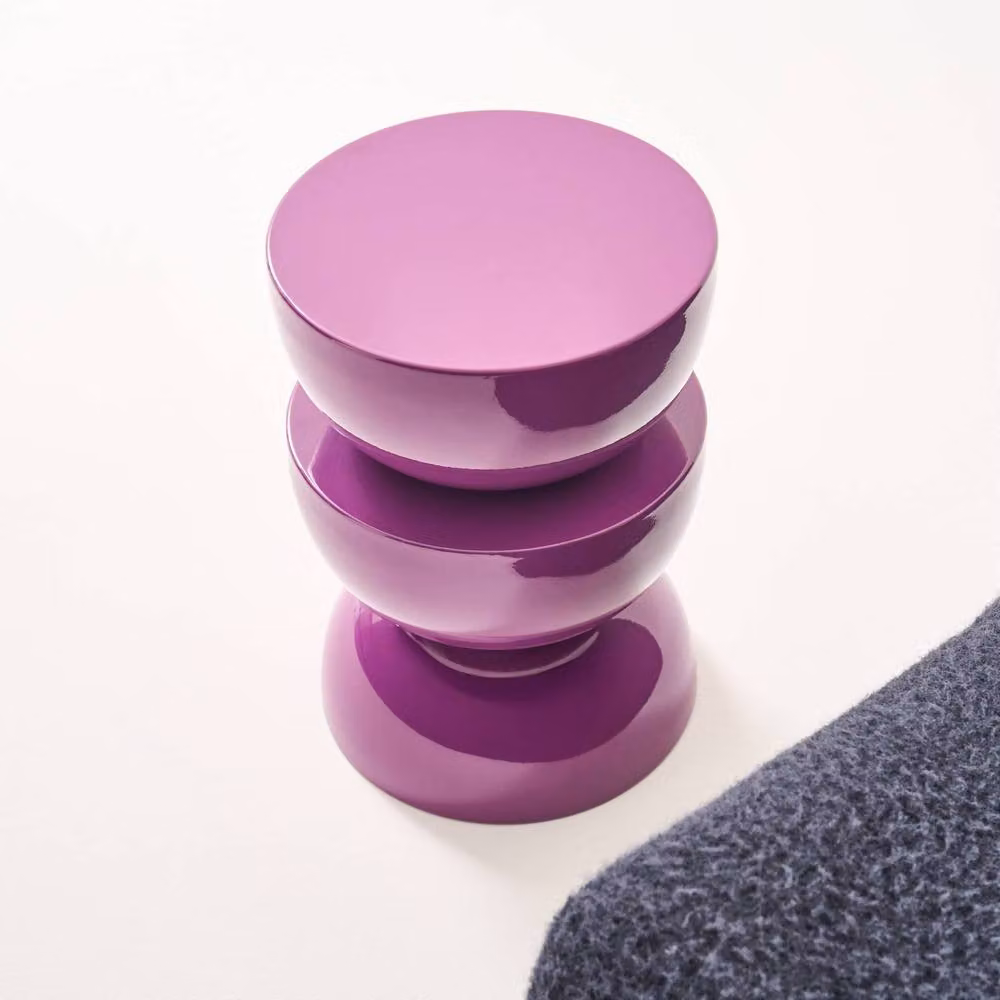 sweeek Purple Metal Coffee Table, Side Table or Bedside Table with Glossy Finish, W/D/H: 46.5 x 46.5 x 75 cm – 4