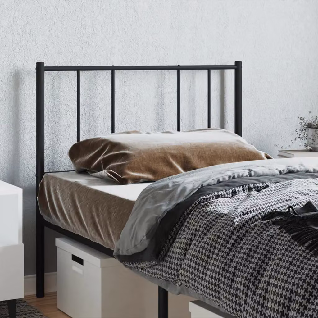 Berkfield Home Classic Metal Headboard in Black, Width: 90 cm – 3