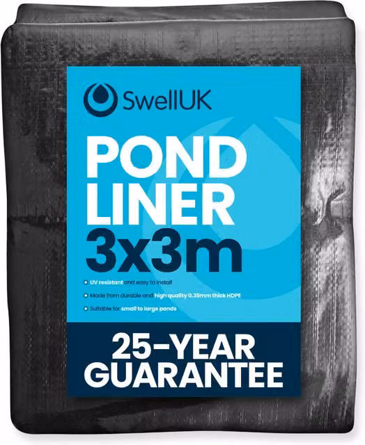 Swell UK Black HDPE Pond Liner W 3 m x D 3 m