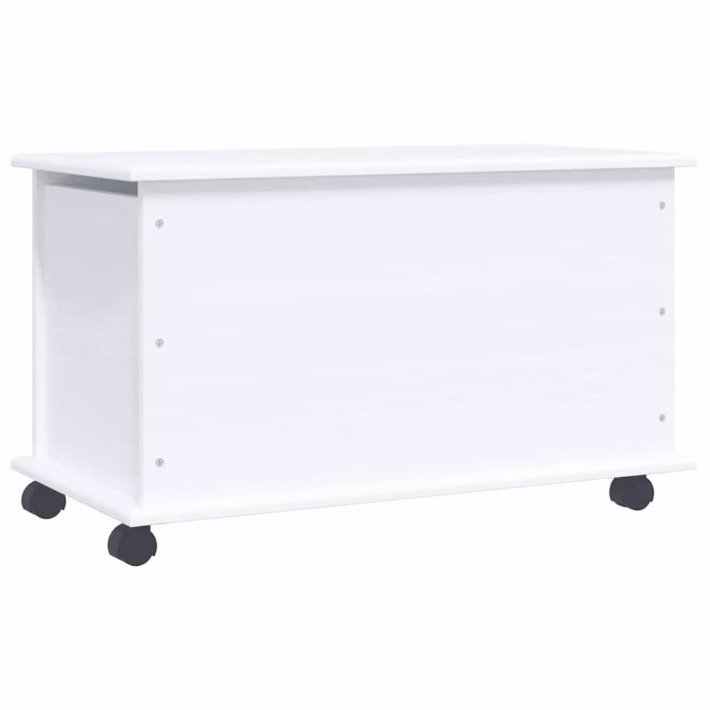 Berkfield Home ALTA White Storage Chest with Wheels, Solid Pine Wood, W: 73 cm, D: 39.5 cm, H: 44 cm – 2