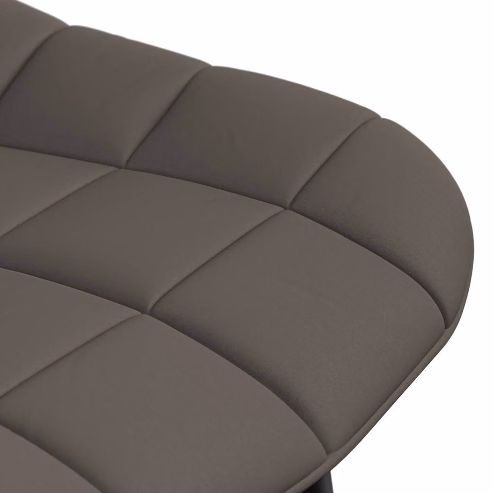 More4Homes Arlo Oak Round Dining Table with Black Legs and 6 Nova Grey Faux Leather Dining Chairs Set, W/D/H: 120 x 120 x 75 cm – 4