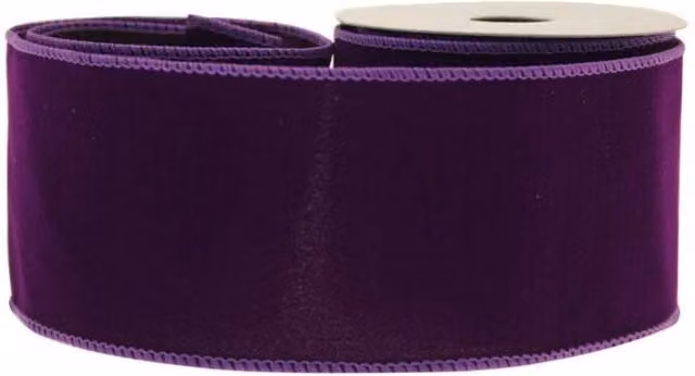 KDMD Purple Velvet Ribbon 63mm for Party and Christmas Decorations