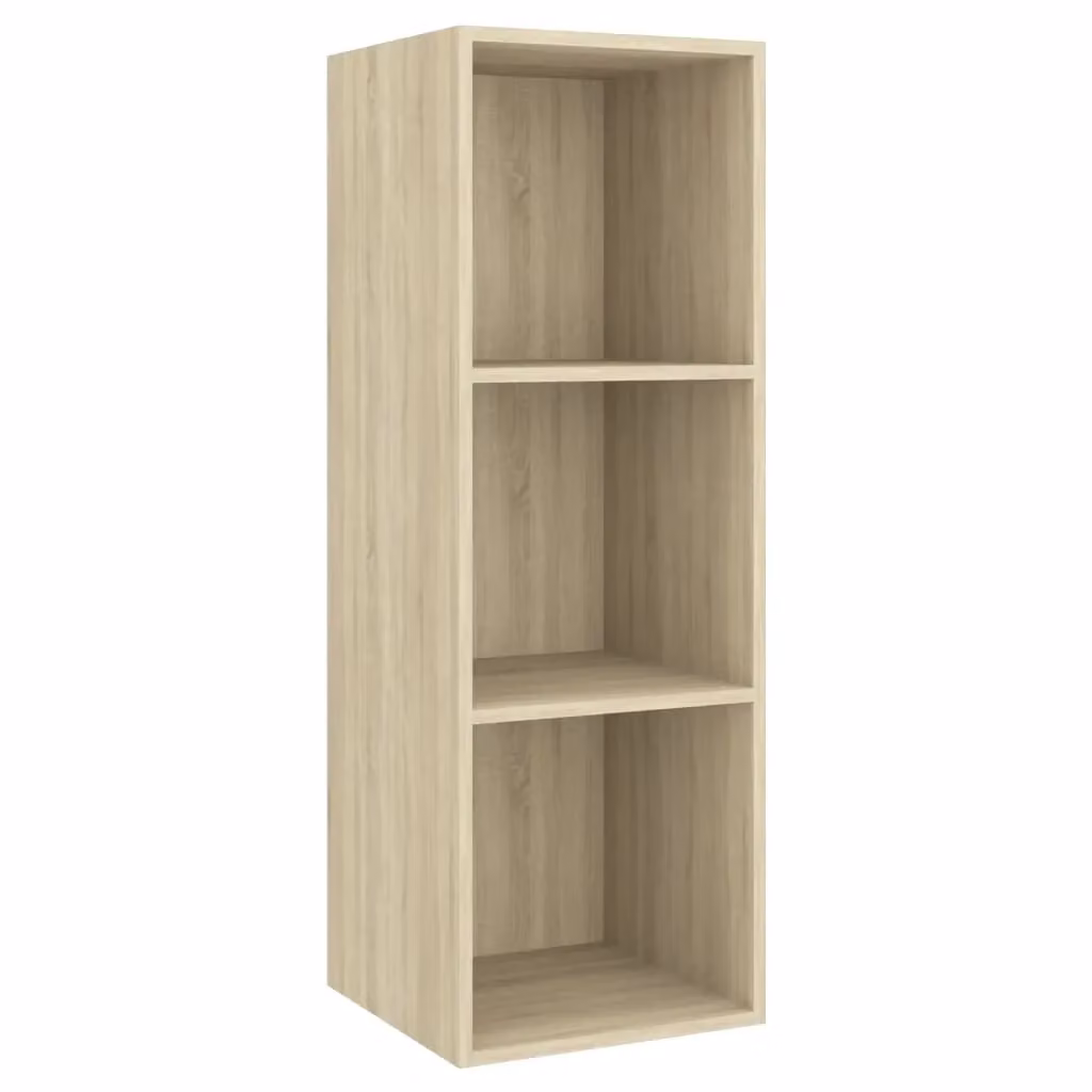 Berkfield Home Wall-mounted TV Cabinet in Sonoma Oak Brown, W/D/H: 37 x 37 x 107 cm – 1