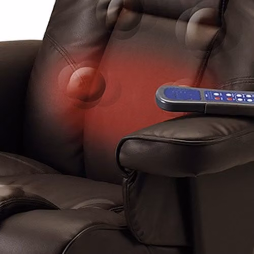 Julian Bowen Malmo Brown Faux Leather Massage Recliner Chair with Footstool – 5