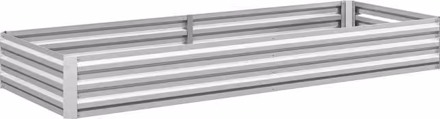 Outsunny Silver Metal Raised Garden Bed Planter Box for Flowers, Herbs and Vegetables – 1