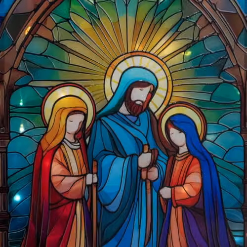 Samuel ALEXANDER Light Up Stained Glass Nativity Scene Christmas Decoration, Multicolour, W: 28 cm, H: 21 cm – 3