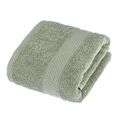 Homescapes Green Turkish Cotton Hand Towel, 500 GSM, Fluffy and Quick-Drying