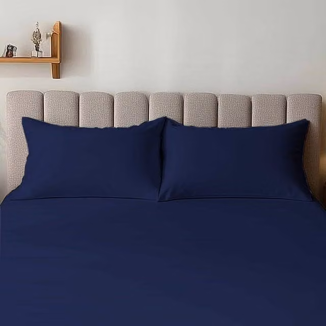 Snug City Microfibre Soft Touch Plain Dyed Housewife Pillowcase Pair in Navy Blue – 1