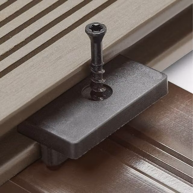 AVT Black Composite Decking T Clips and Black Stainless Steel Screws