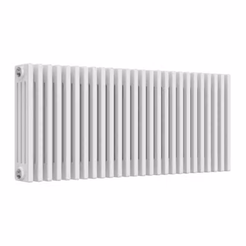 Bathroom Kingdom Reina Colona 4 Column White Steel Traditional Wall Hung Radiator H: 500 mm, W: 1010 mm