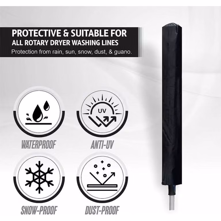 SPETLEK 2x Large Black Heavy Duty Rotary Washing Line Covers