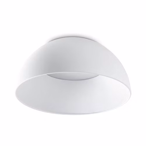 Netlighting Corolla White Glass Dome Semi Flush Ceiling Light with 2800Lm Warm White LED