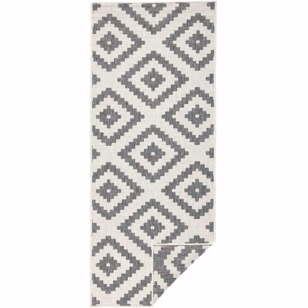 THE RUGS Malta Reversible Indoor Outdoor Flatweave Polypropylene Rug in Grey, W: 80 cm, L: 150 cm – 4