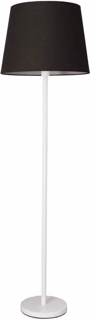 ValueLights Charlie Classic Floor Lamp with Black and White Fabric Cone Shade