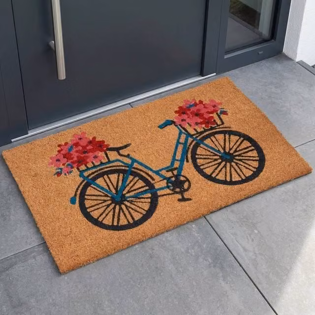 Garden Greatness Floral Coir Doormat, Brown, W: 75 cm, D: 45 cm, H: 1.5 cm