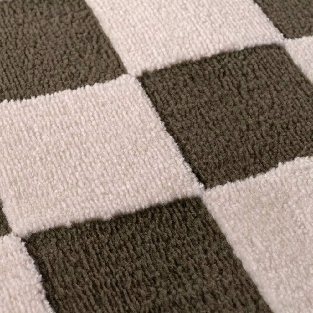 THE RUGS Loft Checkered Soft Pile Area Rug, Green, W: 120 cm, D: 170 cm – 4