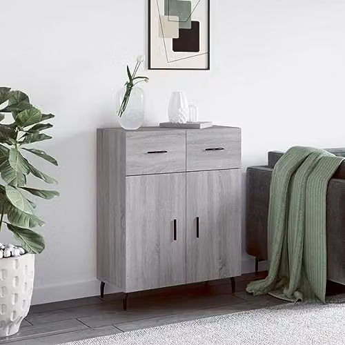 vidaXL Modern Grey Sonoma Sideboard in Engineered Wood W/D/H: 69.5 x 34.0 x 90.0 cm – 2