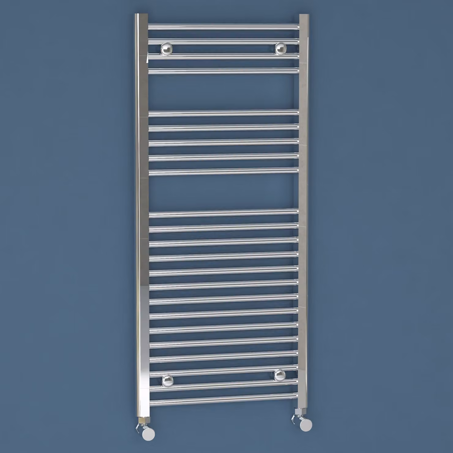 Arno Heated Towel Rail Straight Ladder in Chrome, W: 50 cm, H: 110 cm
