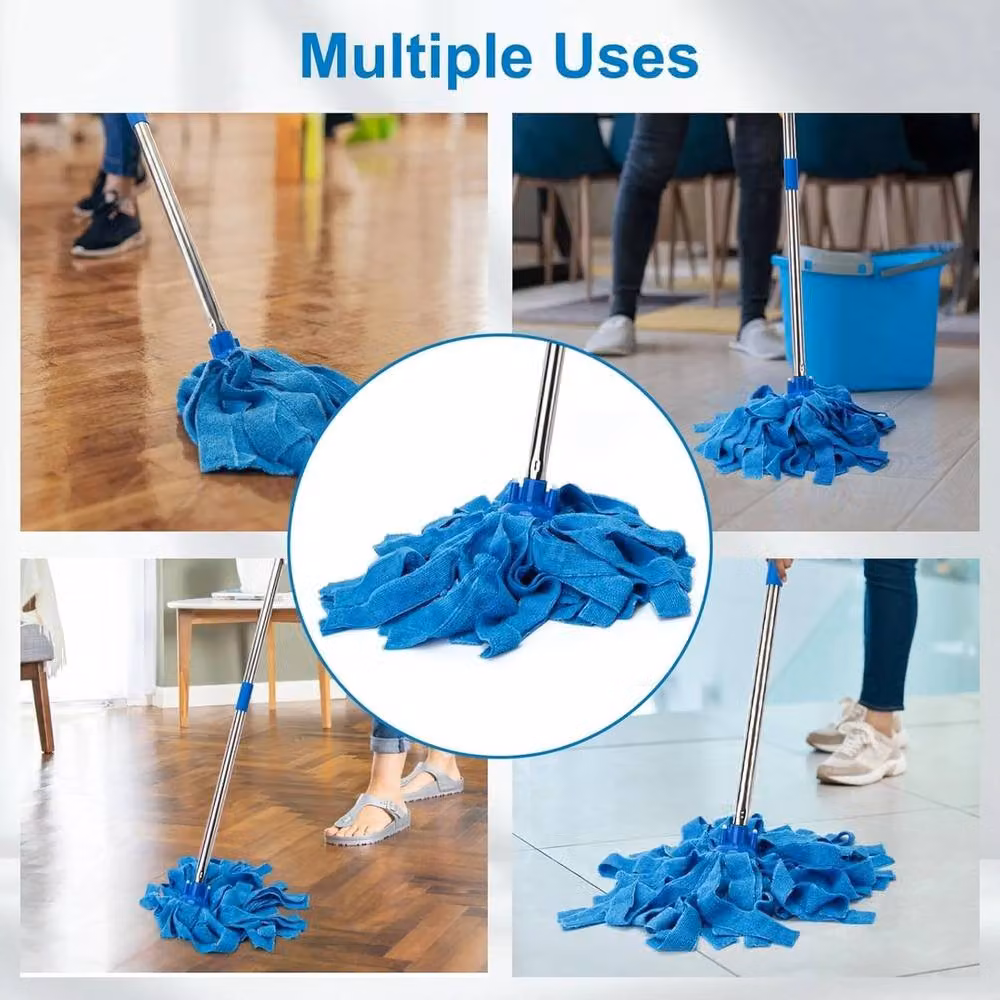 Havendro Microfibre Floor Mop in Blue with 2 Replacement Heads, 150 cm – 4