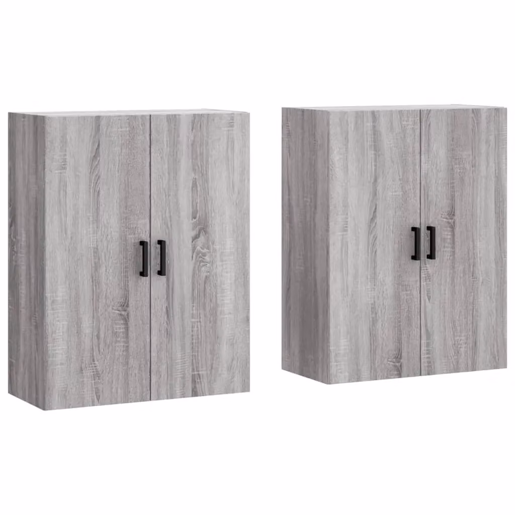 Berkfield Home Wall Mounted Cabinets, 2 Piece Set in Grey Sonoma, W/D/H: 69.5 x 34 x 90 cm – 2