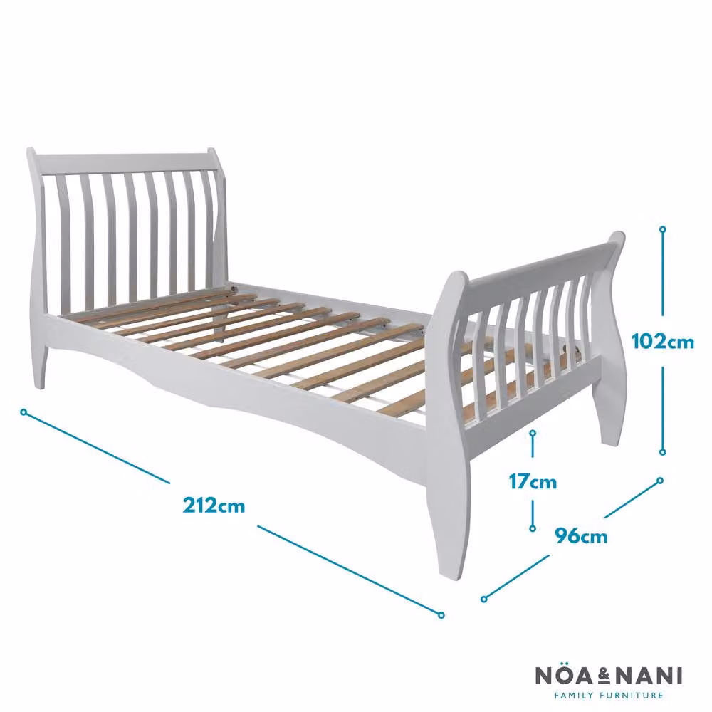 Nöa and Nani Astrid Single Bed Sleigh Frame in White – 4