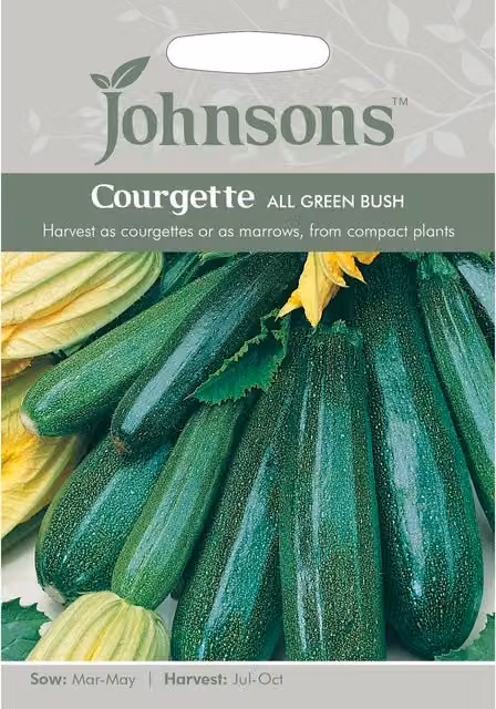 Johnsons All Green Bush Courgette Vegetable Seeds