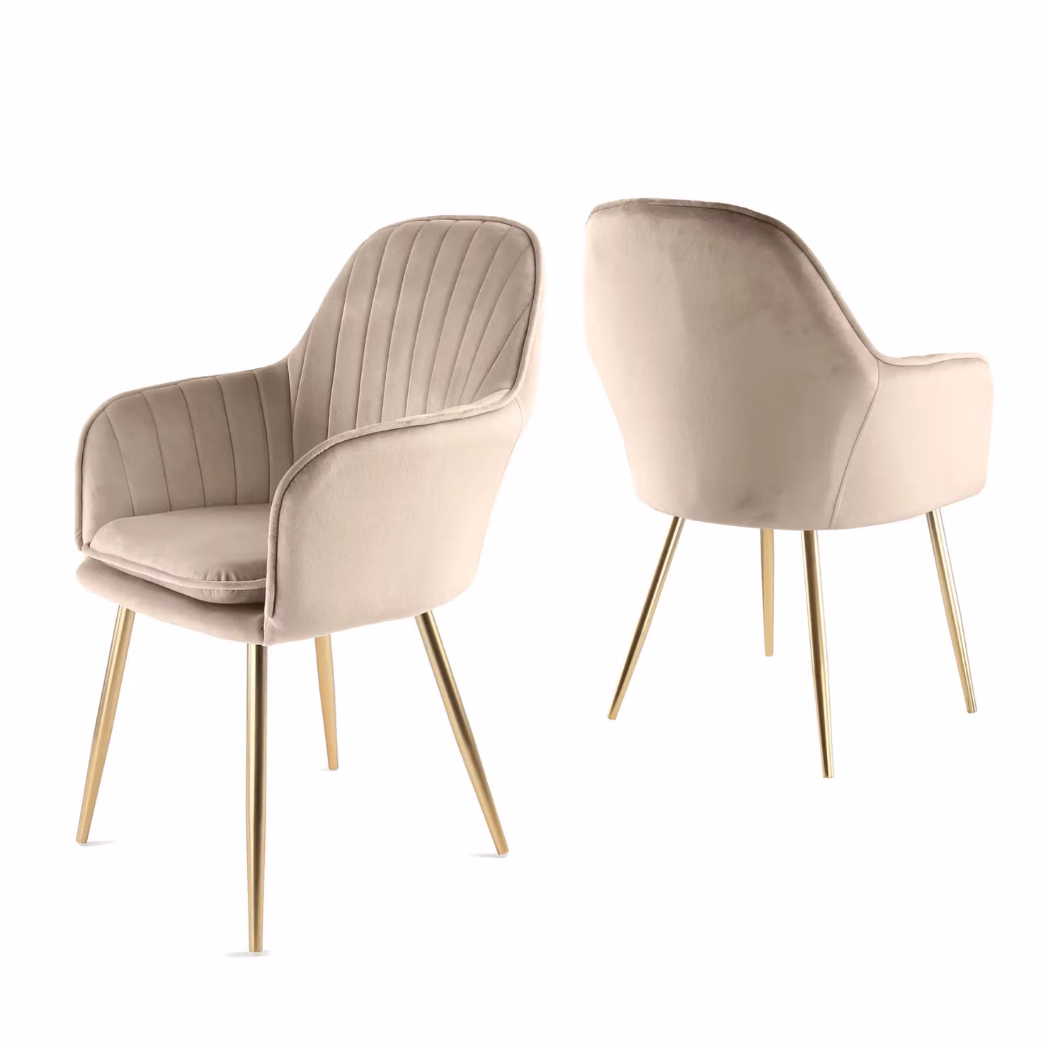 Genesis Muse Velvet Accent Chairs Pair in Taupe – 2
