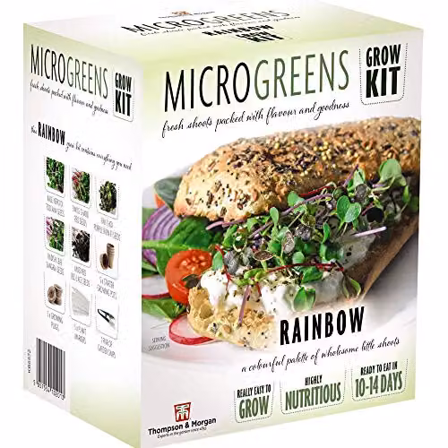 Thompson and Morgan Rainbow Microgreens Seed Grow Kit for Indoor Growing – 1
