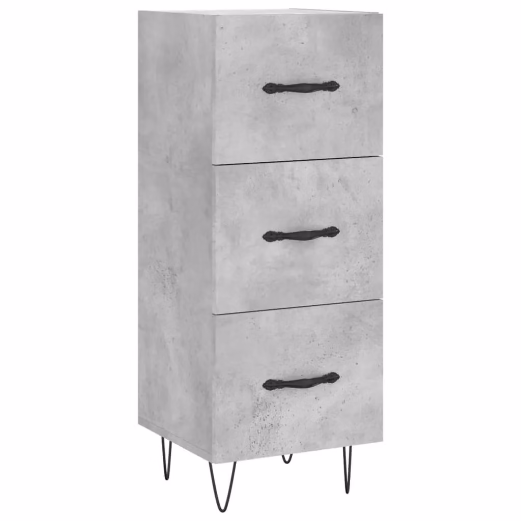 Berkfield Home Modern Sideboard in Concrete Grey, W/D/H: 34.5 x 34 x 90 cm – 2